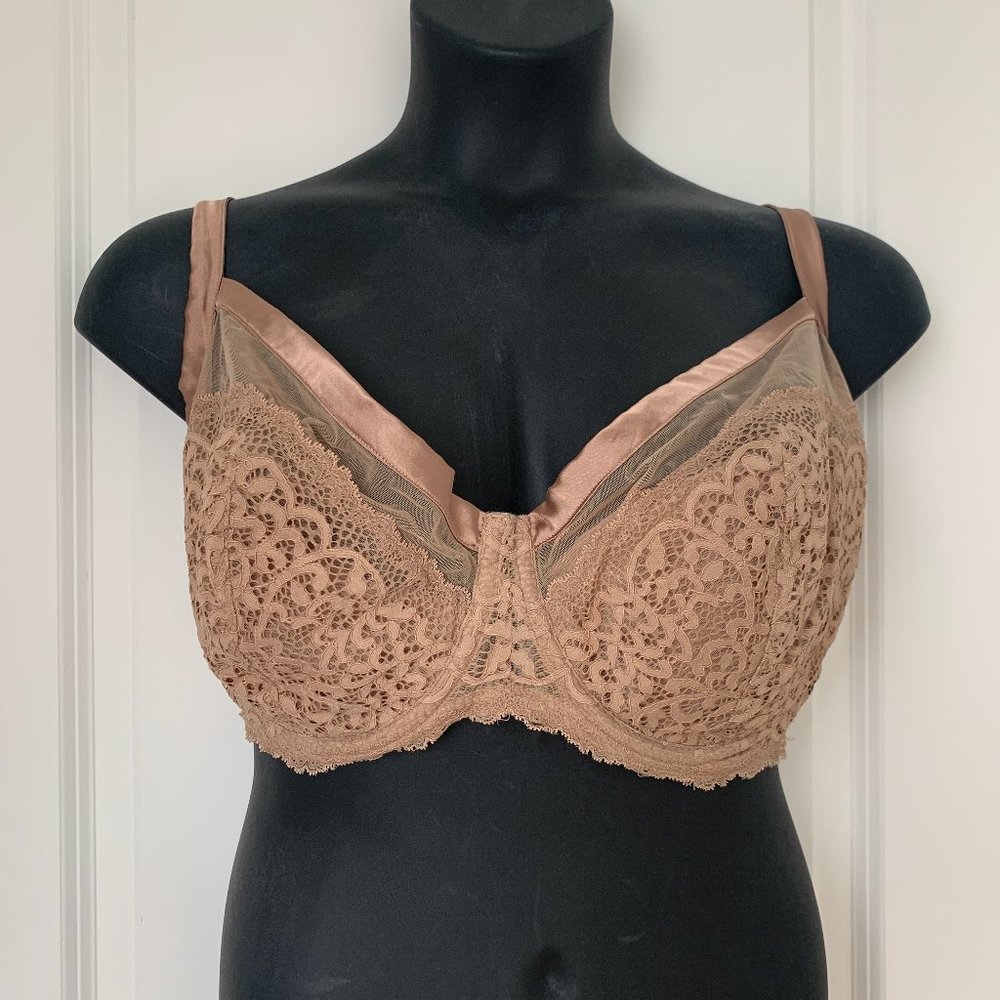 EUC Cacique 46DDD Full Coverage Nude Lace Bra
